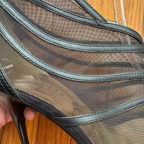 Ted Baker Taminaa Black Mesh open toe leather detailing high Heel pumps, size 7 - Picture 7 of 16